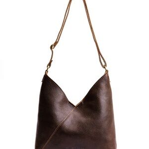 Classic Brown Leather Shoulder Bag - Women's Tote